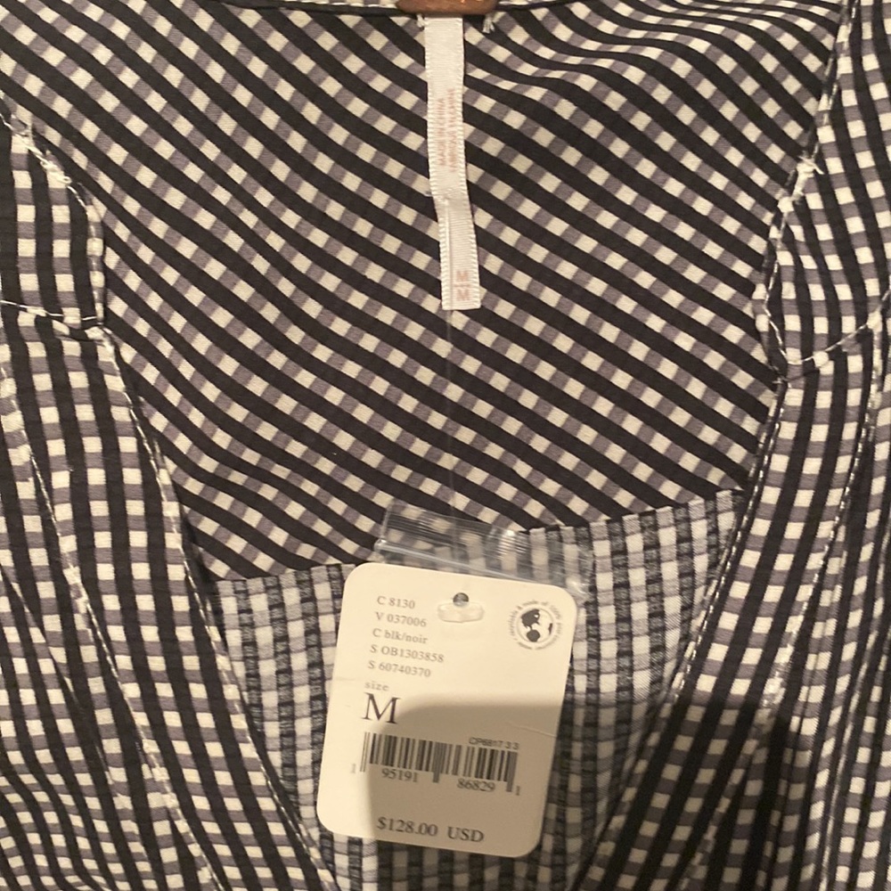Free People Pippa Asymmetrical Gingham Mini Dress Size Medium - Picture 4 of 9
